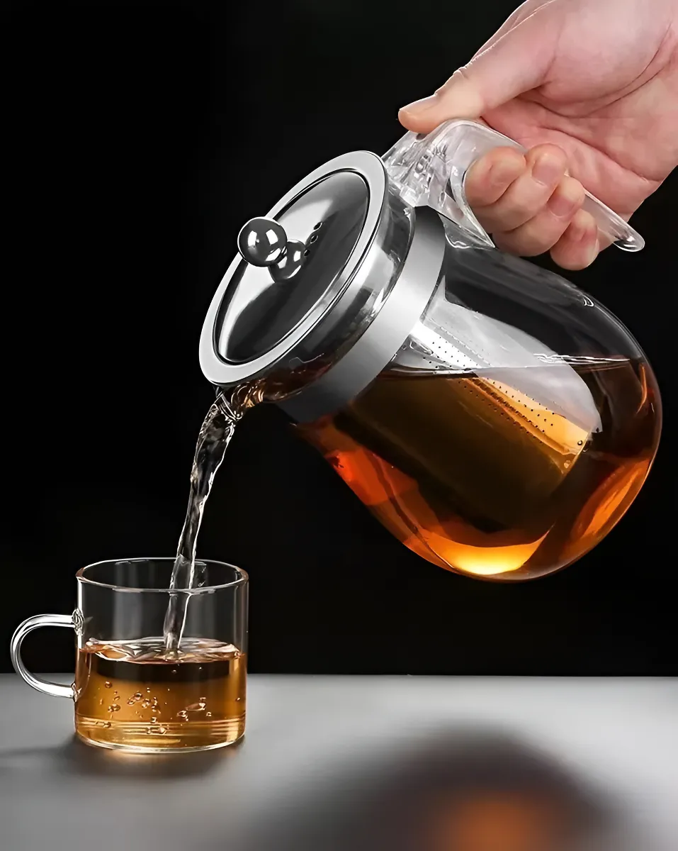 Tetera de Vidrio Con Filtro Acero Inox